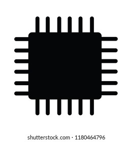 Black White Silhouette Computer Chip Stock Vector (Royalty Free) 1180464796