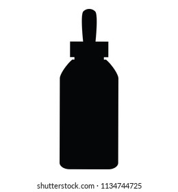 A black and white silhouette of a condiment bottle