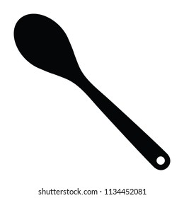 A Black And White Silhouette Of A Cooking Spoon