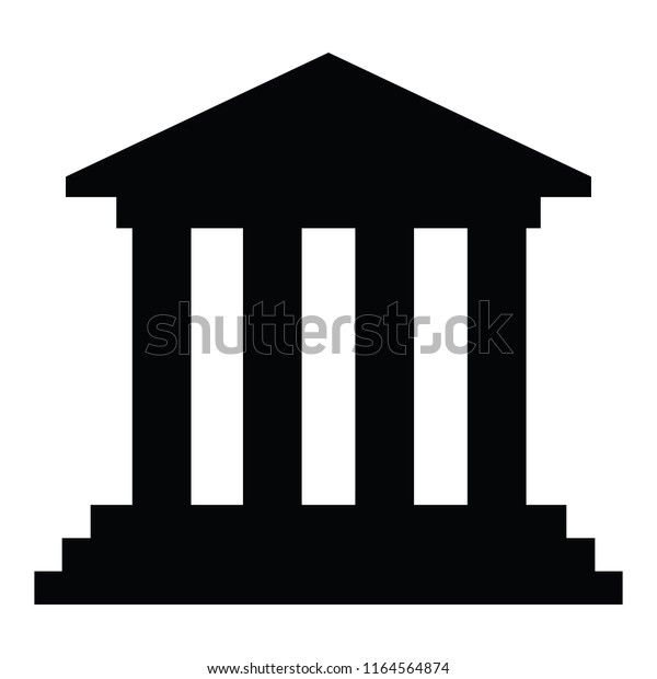 Black White Silhouette Courthouse Stock Vector (Royalty Free ...