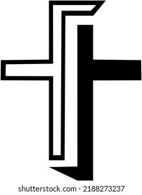 black and white silhouette cross