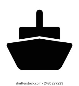 Black and white silhouette of a cruise ship. Vector illustration