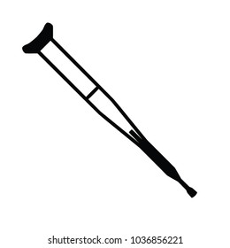 A black and white silhouette of a crutch
