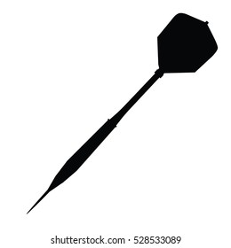 A black and white silhouette of a dart