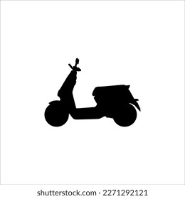 black and white silhouette design of automatic electric motorbike