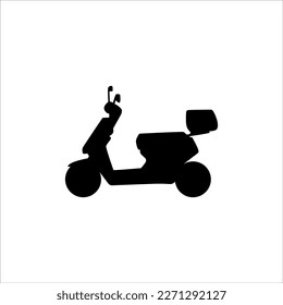 black and white silhouette design of automatic electric motorbike
