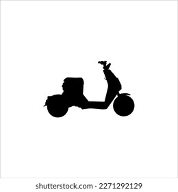 diseño de silueta en blanco y negro de la motocicleta eléctrica automática