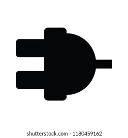 A black and white silhouette of an electric plug