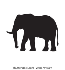 Black And White Silhouette Of An Elephant vector design