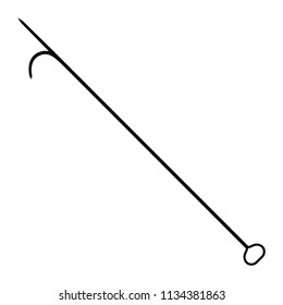 A black and white silhouette of a fire poker