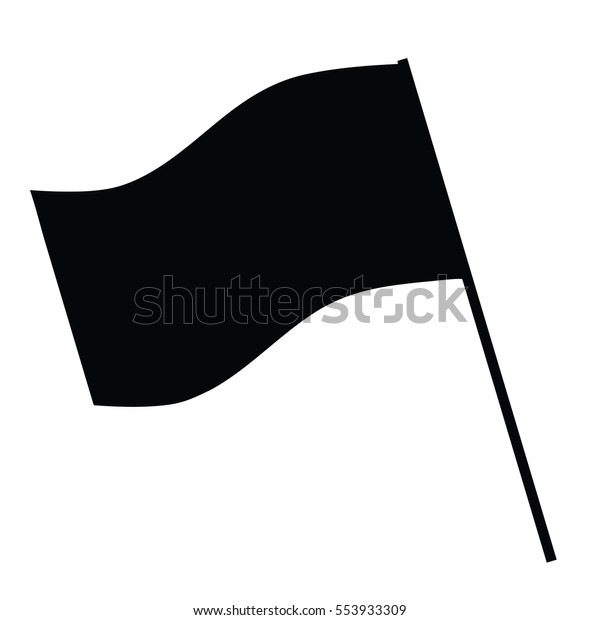 Black White Silhouette Flag On Pole Stock Vector (Royalty Free) 553933309