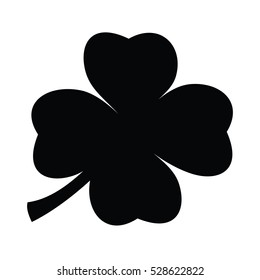 A Black And White Silhouette Of A Four Leaf Clover