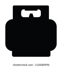 A black and white silhouette of gas bottle