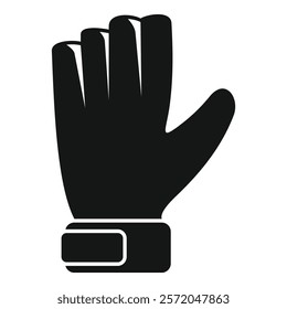 Black and white silhouette of a goalkeeper glove raising hand