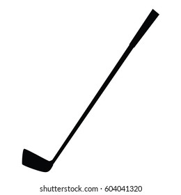 A Black And White Silhouette Of A Golf Club