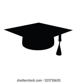 A black and white silhouette of a graduation cap