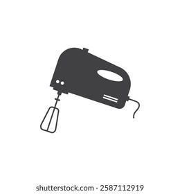 Black and white silhouette of a hand mixer icon