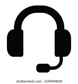 A black and white silhouette of a headset