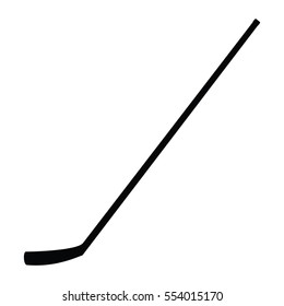 A black and white silhouette of a hockey stick