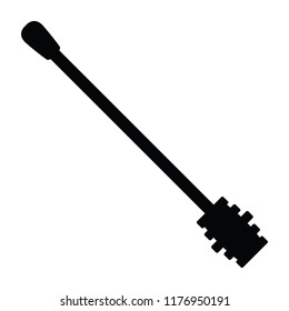 A black and white silhouette of a honey dipper utensil