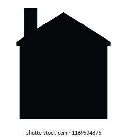 A black and white silhouette of a house