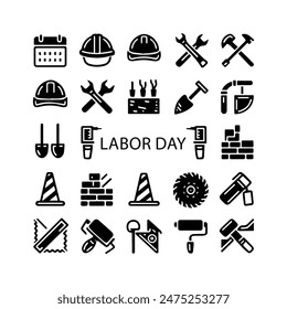 Black and White silhouette icon for Labor Day