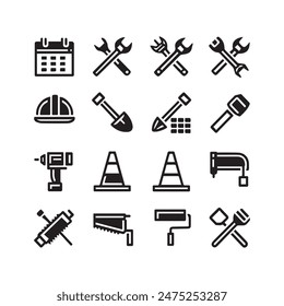 Black and White silhouette icon for Labor Day