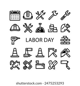 Black and White silhouette icon for Labor Day