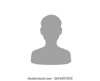 Black and white silhouette illustration of a boy with stylish short hair, 