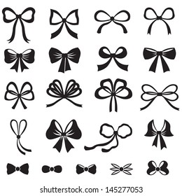 Black and white silhouette image of bow set
