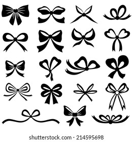 Black and white silhouette image of bow set