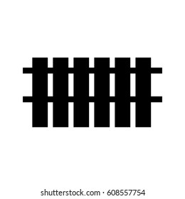 Black and white silhouette and isolated picket fence