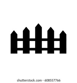 Black White Silhouette Isolated Picket Fence Stock Vector (Royalty Free ...