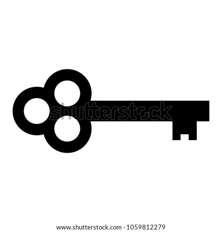 A black and white silhouette of a key