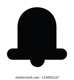 A black and white silhouette of a large bell