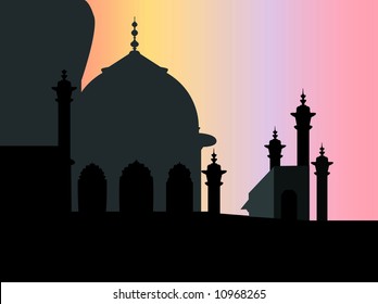 Black and white silhouette of a monument (Vector)