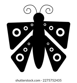 Black and white silhouette of a moth.