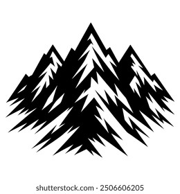 Una silueta en blanco y negro de una cordillera.