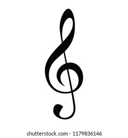 Black White Silhouette Musical Note Stock Vector (Royalty Free ...