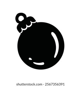 black and white silhouette of new year toy ball element hands vector