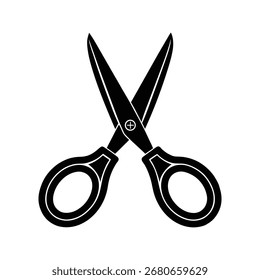 Tesoura de par de silhuetas preto e branco