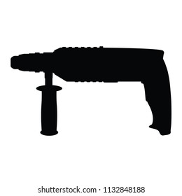 A black and white silhouette of a powerdrill