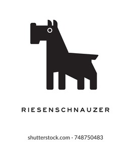 Black and white silhouette of riesenschnauzer