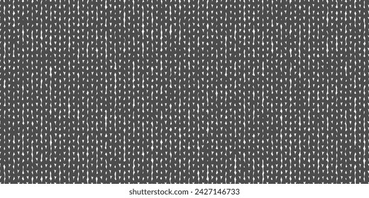 Black and white silhouette of seamless knitted stockings or sweater texture. Jersey fabric pattern. Simple grunge vector bg