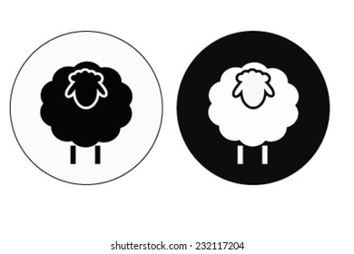 black and white silhouette sheep