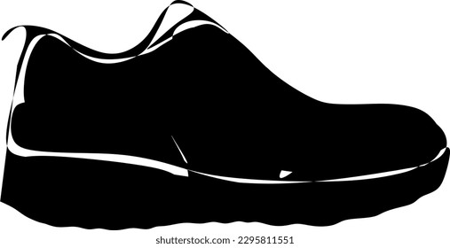 a black and white silhouette of a shoe for the sport
