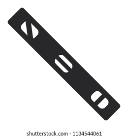 A black and white silhouette of a spirit level