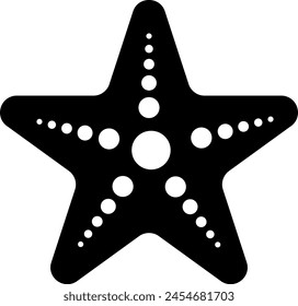 Black and white silhouette of starfish, perfect for enhancing your ocean-themed projects. 