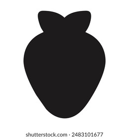Silueta en blanco y negro de una fresa. Ilustración vectorial