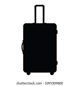 A black and white silhouette of a suitcase